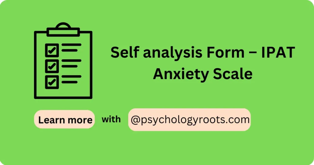 Self analysis Form – IPAT Anxiety Scale