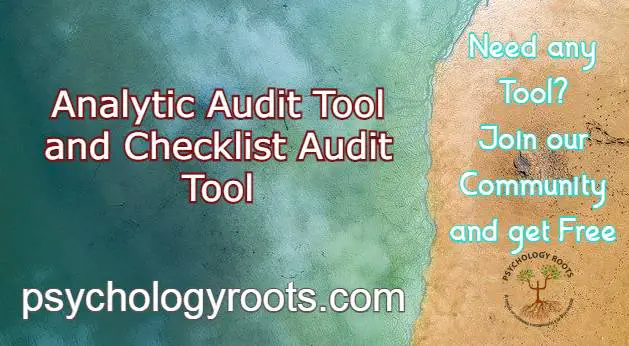 Analytic Audit Tool and Checklist Audit Tool