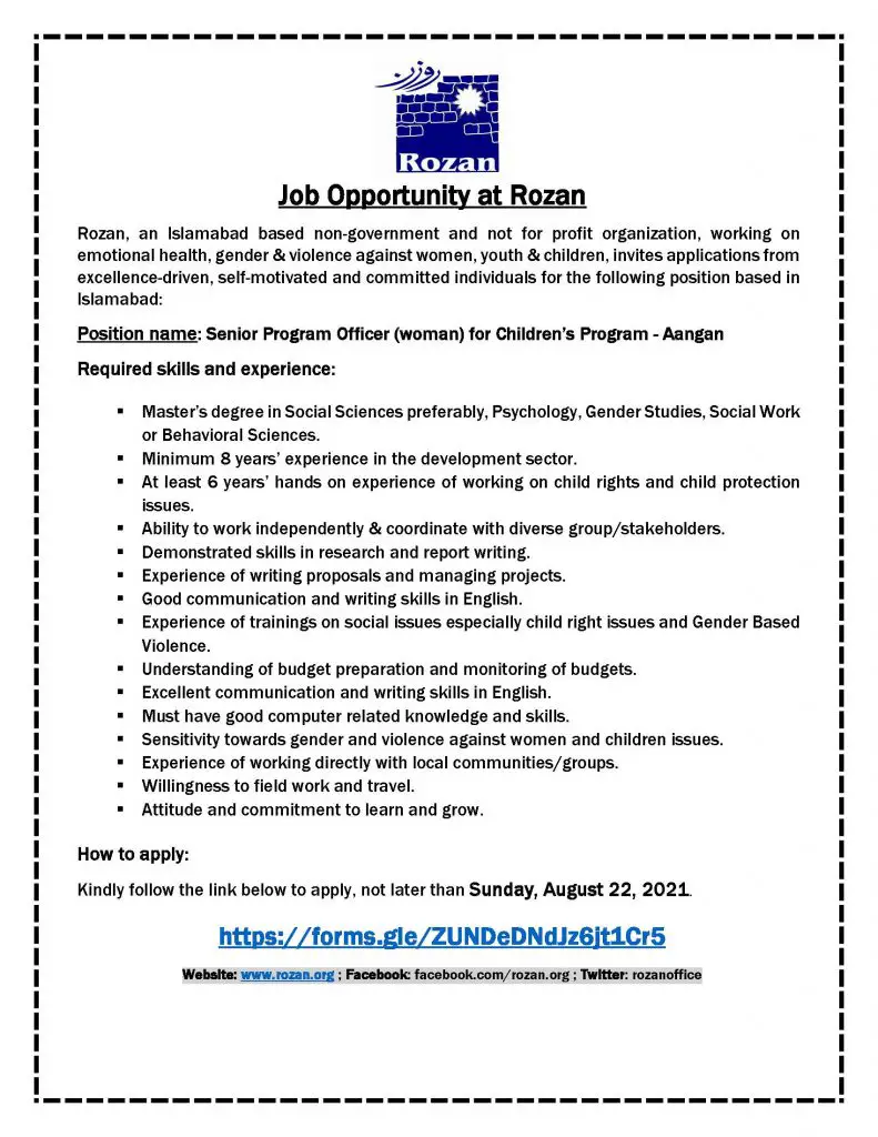 Program Officer jobs in Rozan August 2021