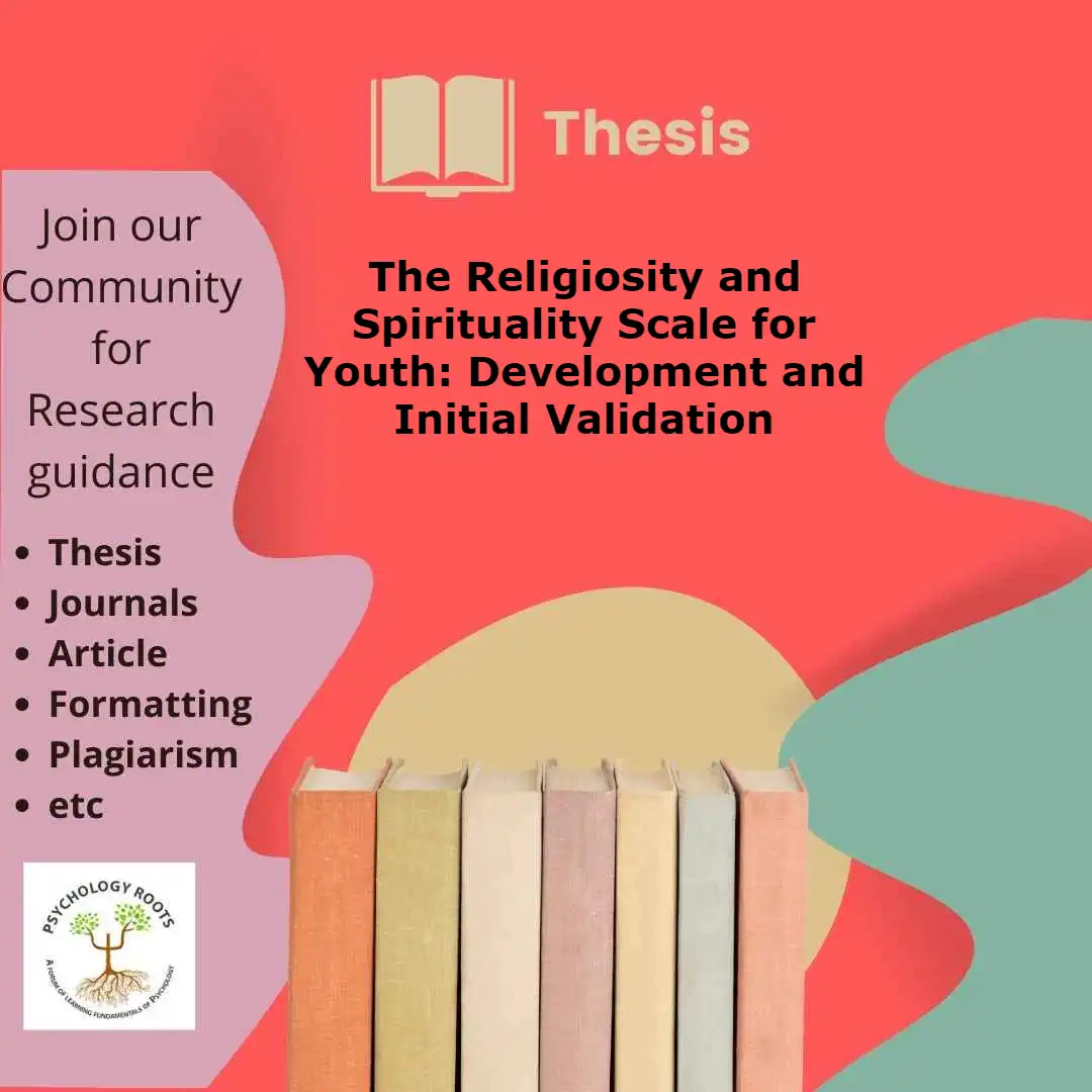 The Religiosity and Spirituality Scale for Youth: Development and Initial Validation