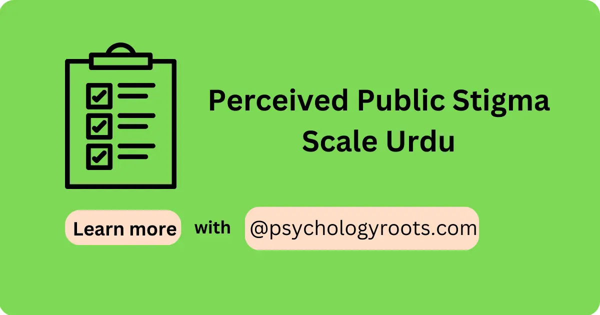Perceived Public Stigma Scale Urdu