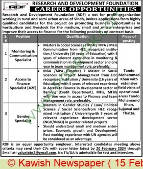 Career Opportunity in RDF Febuary 2024