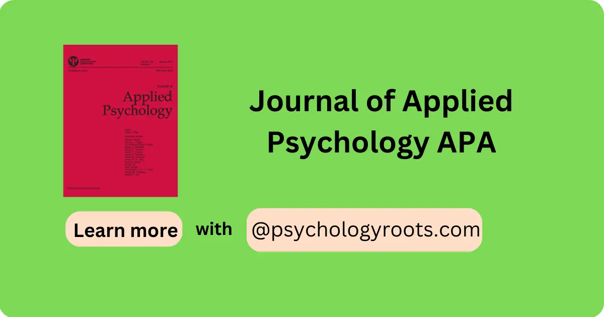 Journal of Applied Psychology APA