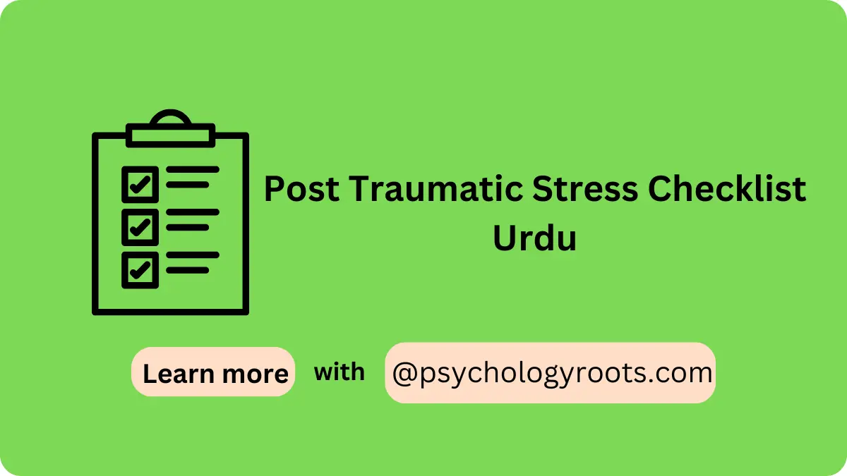 Post Traumatic Stress Checklist Urdu