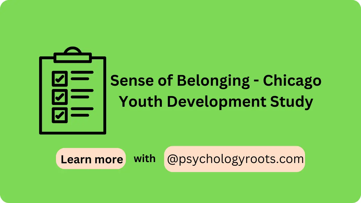 Sense of Belonging - Chicago Youth Development Study